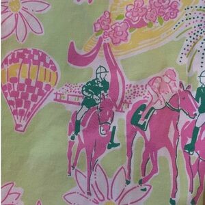 Lilly Pulitzer Vintage size 8 Horse Race & Hot Air Balloon print pants.